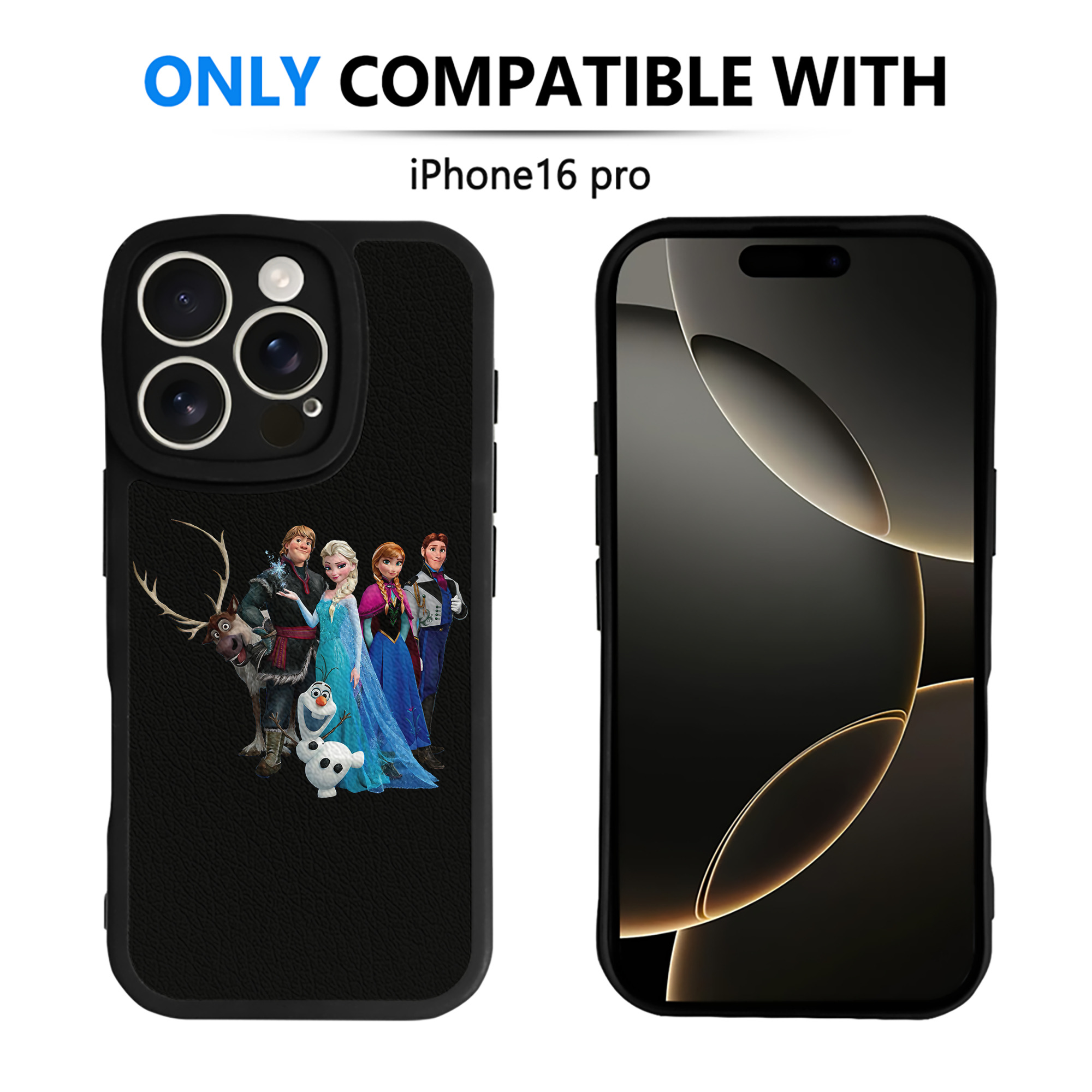 （画像用） アナと雪の女王 アンナ エルサ Frozen Anna Elsa 【iPhone 16シリーズ対応】シリコンスマホケース（レザー調） 材質：シリコン